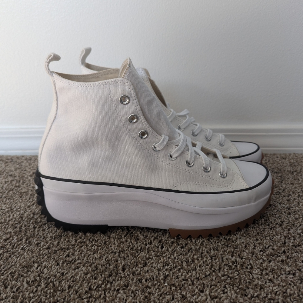 Converse Run Star Hike High Unisex White Black Gum 166799C Men's 10.5 .